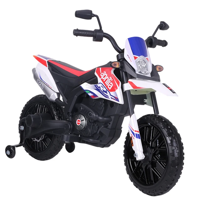 Лицензированные электрические мотоциклы Aprilia 12 В большого размера с двумя колесами детская машинка для катания детский мотоцикл