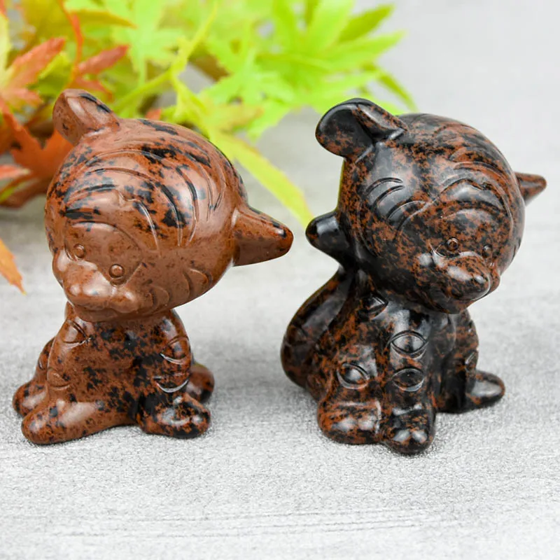 Crystal Carving Natural Healing Stones Crystal Carving Tiger Red Obsidian Tigers