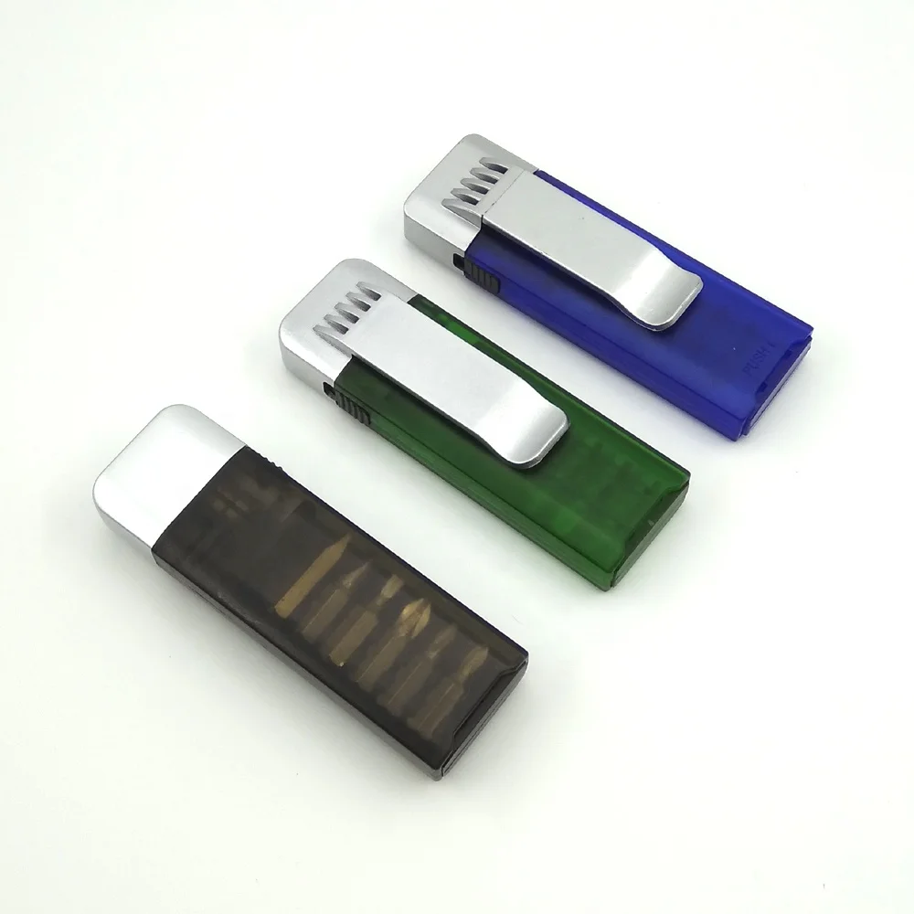 Promotional giveaways gifts portable 6pcs screw driver bits kit mini Led light screwdriver kit set with belt clip