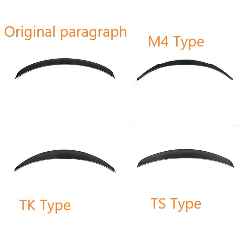 TK Style TS Style Revozport Style Carbon Fiber Rear Trunk Wing Spoiler Lip For Tesla Model 3