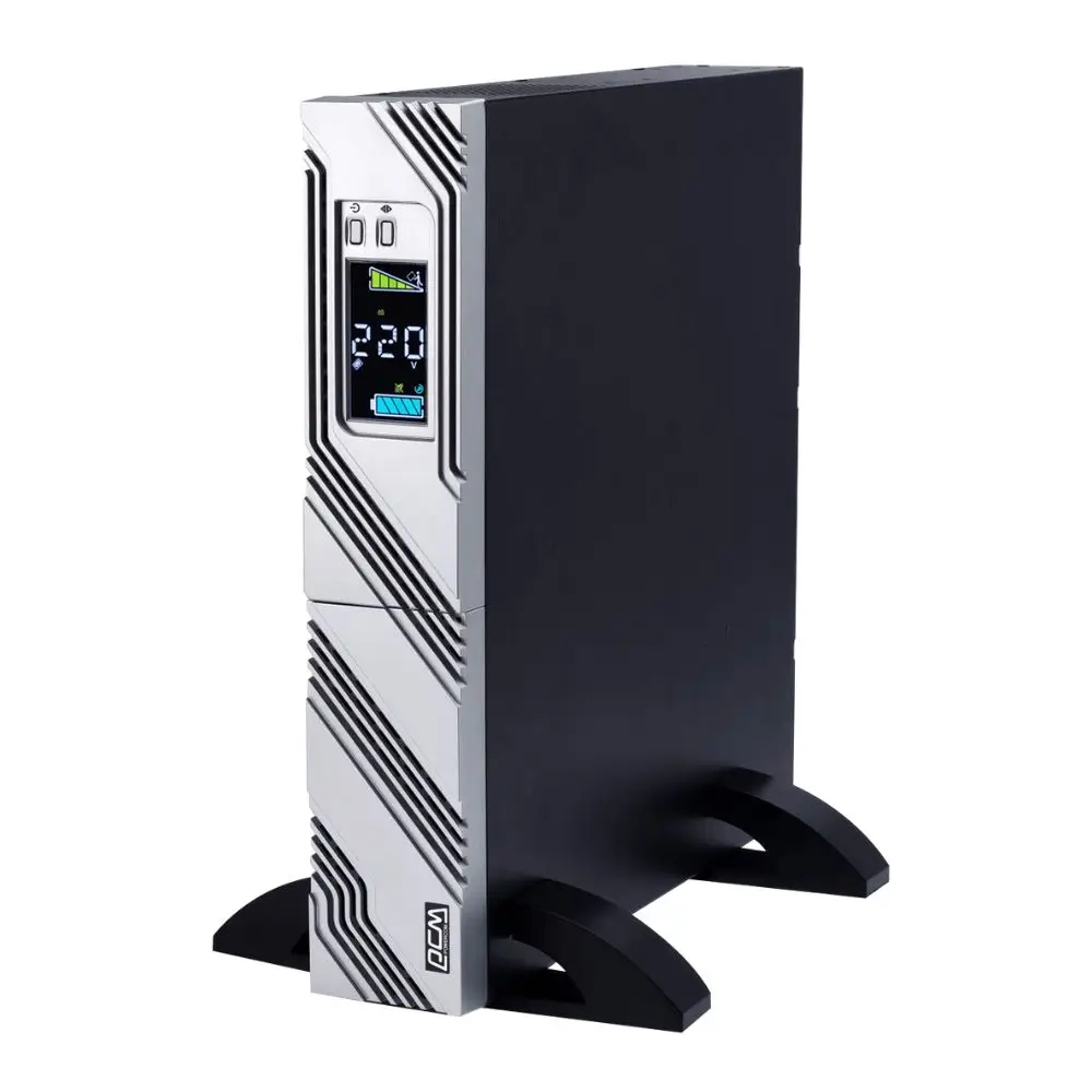 Single-Phase 1000VA Rack UPS Pure Sine Wave LCD Display Lead Acid Computers Industrial Networking Mini Type-12V Input Voltage