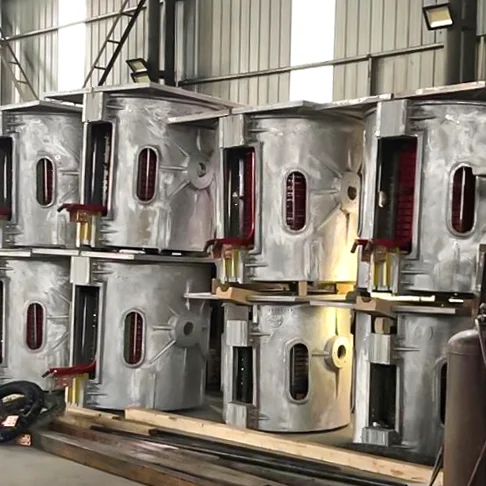 1 TON  Capacity  metal foundry  melting pot  steel iron electric smelting furnace aluminium melting furnace Industrial Furnace