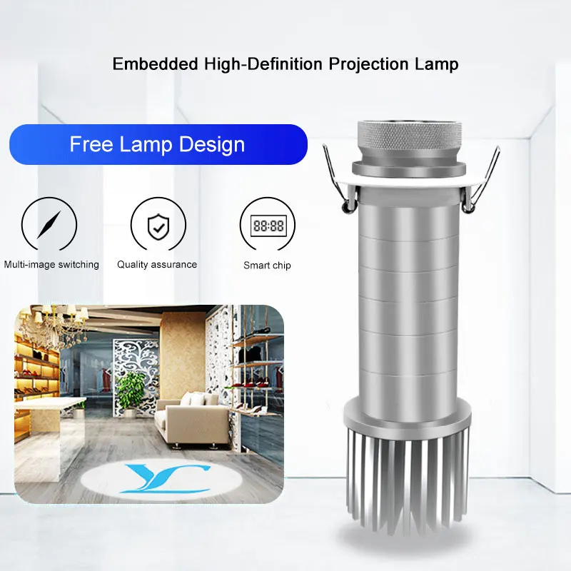 Maaadro Yufan HOT Customized 25W Silver Embedded Home Led Light Advertising Christmas Decoration Logo Recessed Projector Gobo