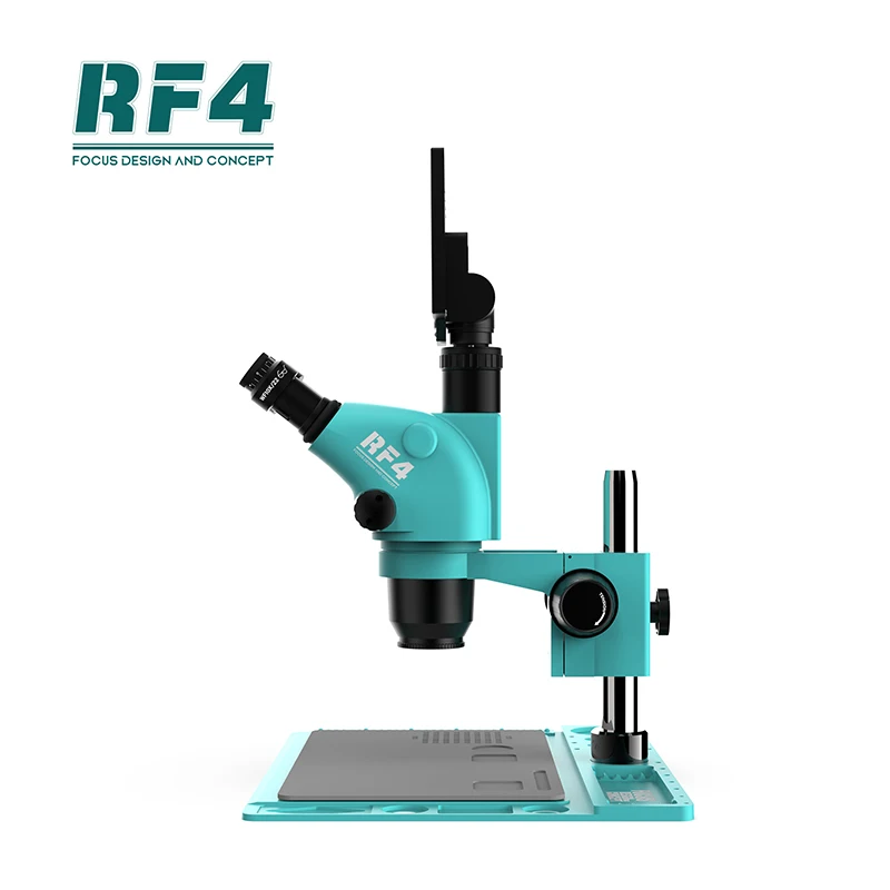 RF6565TVD2 6.5-65x Pillar Stand Zoom Trinocular Stereo Microscope Inspection PCB Repair Microscopio with 10inch Monitor YS010W