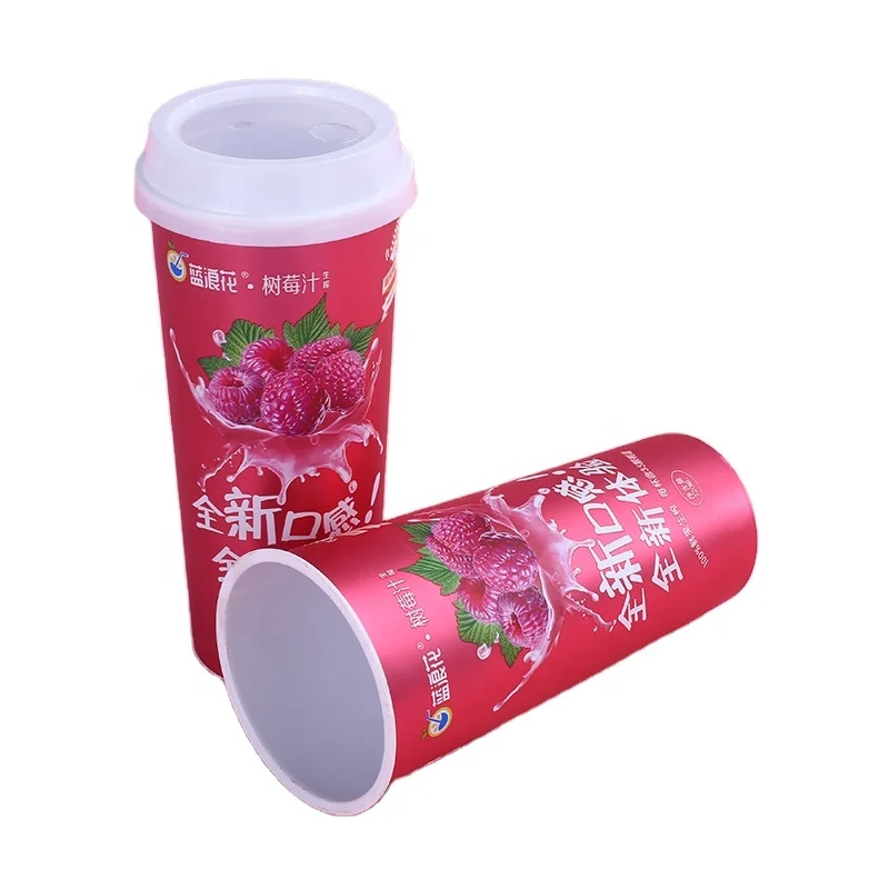 12oz/360ml custom wholesale IML PP plastic juice cup with seal film