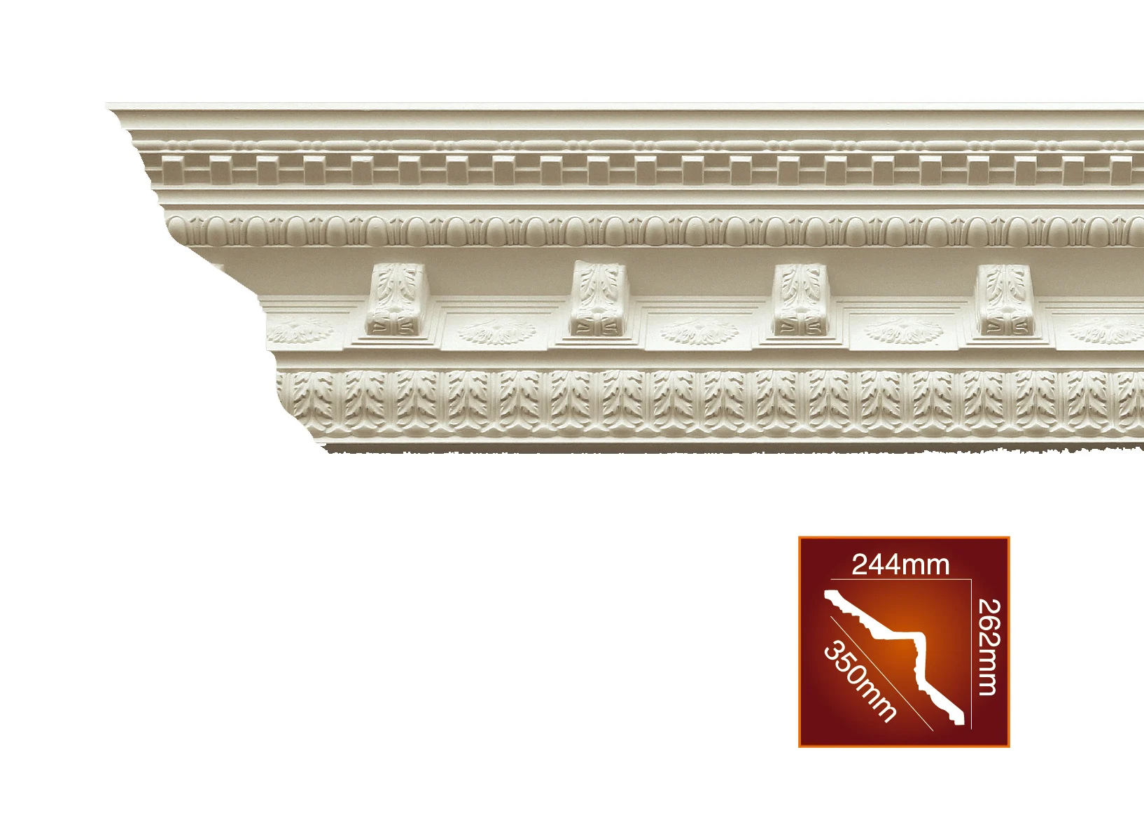 Polyurethane ceiling cornice molding promotion can be customized 245x30x35cm white elegant PU cornice