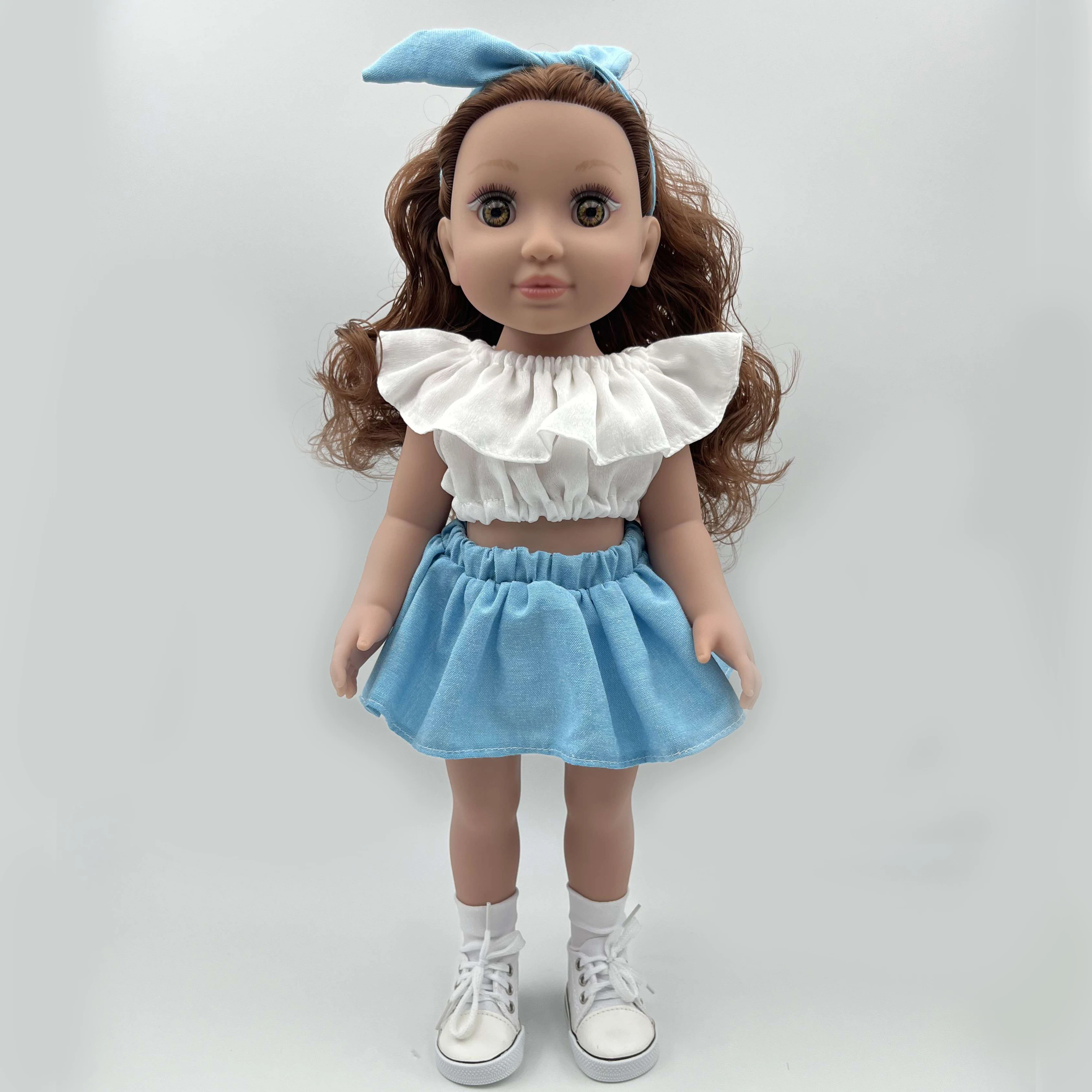 Factory customize American Girls Fashion Doll 46 cm 18 inch Vinyl Realistic Doll Newborn Full Body Princess Baby Doll