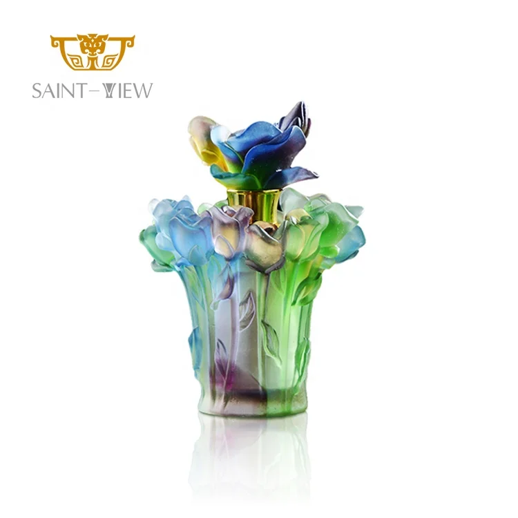 Factory 9ML Crystal Arabic Carved Rose Woman Lady Gift Essential Oil Perfume Dropper Bottles