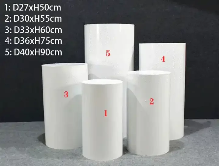 plinths round acrylic pedestals stand display platform white Acrylic cylinder party round cake  plinths