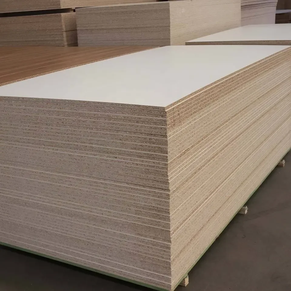 Cheapest from Factory E1 grade Melamine particle board MFC board 18mm modular storage kitchen particle board cabinet bathroom