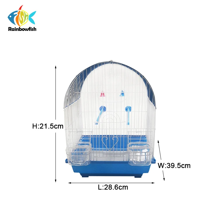 foshan dayang round top house shape parrot crow Thrush bird Acacia  bird breeding cage with plastic wooden stand food and water