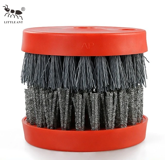 LITTLE ANT Round  Fiber Nylon Abrasive Diamond Polishing Silicon Carbide Antique Brush for Granite Engineering Stone