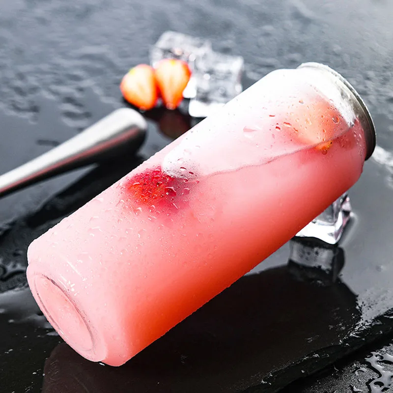 Can Juice Bottles Transparent High Quality Plastic Silver PET Aluminum Customized Beverage Round Pop Can Pet Can 330ml Slim 57mm