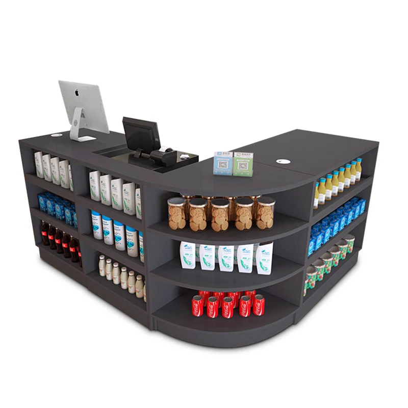 Checkout Counter Display Modern Particle Custom Office Desk with Private logo White Small Reception