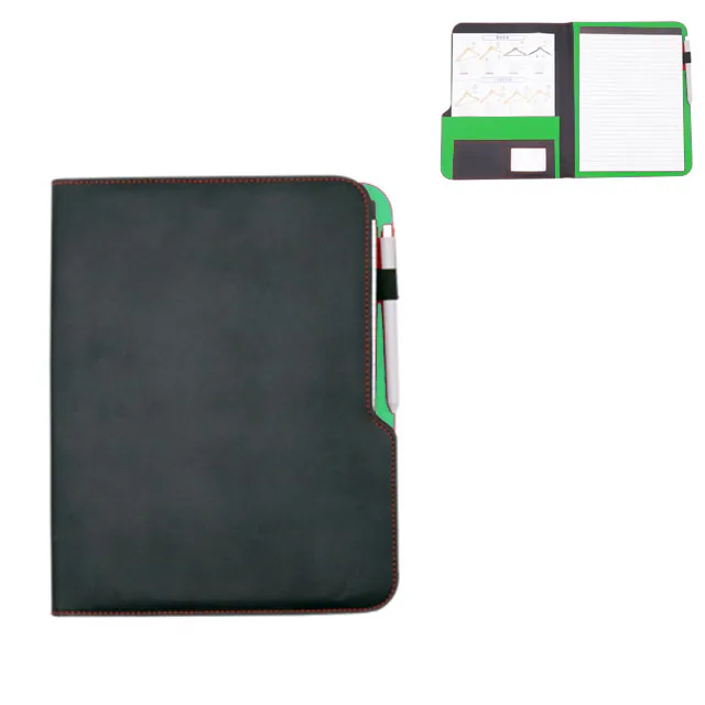 Luxury A4 tablet genuine pu leather file covers women and mens business portfolio folder