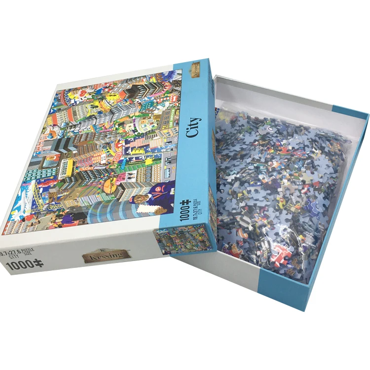 High Quality Custom 1000 Pieces Jigsaw Puzzle for Adults Wholesale Educational DIY Paper Toy Cartoon Style Printed Manufacturers