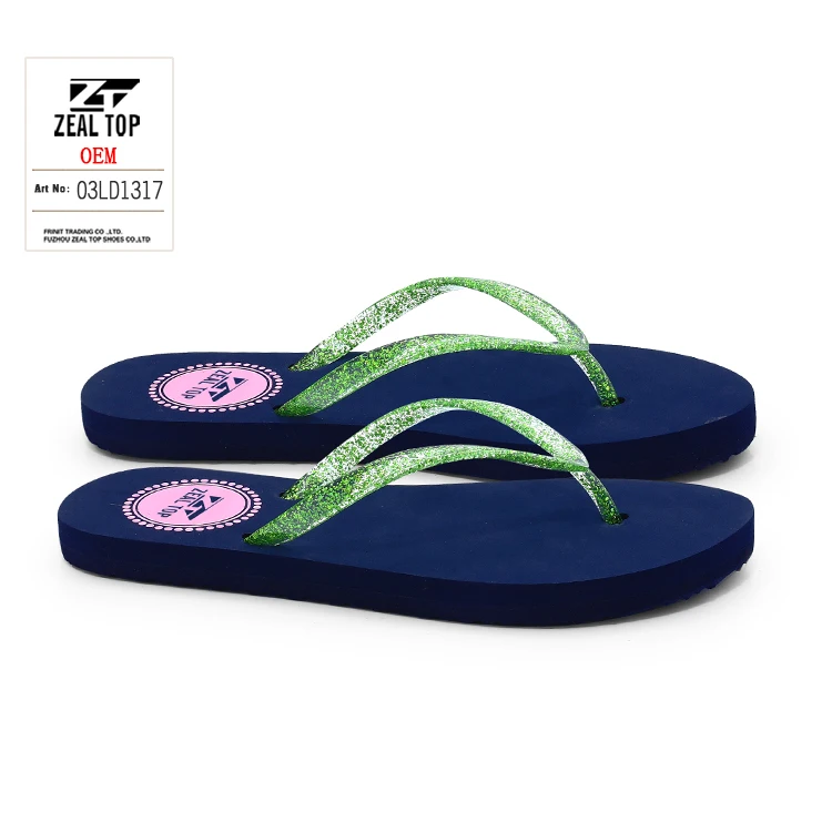 flip flops slipper comfortable leisure custom Rainbow simple solid color glitter slipper flip flop women summer sandals