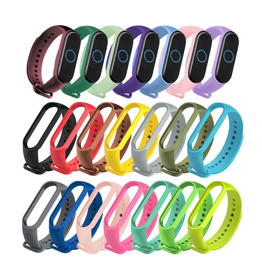 Watch Band Strap For Xiaomi 6 7, Sport Rubber TPU Smart Watch Bracelet Mi Band 3 4 5 Strap