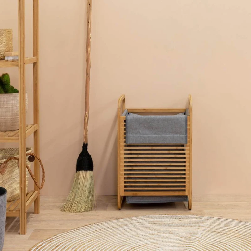 SIPANUO Bamboo Woven Basket Hamper Shelf Organizer Collapsible Eco Friendly Bamboo Basket