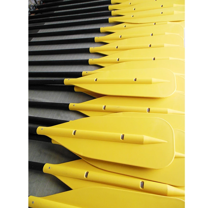 Canoe Kayak Paddling Water Sports Plastic PP Blade One Piece Fixed Length Aluminum Oar Canoe Paddle For Lakes and Rivers