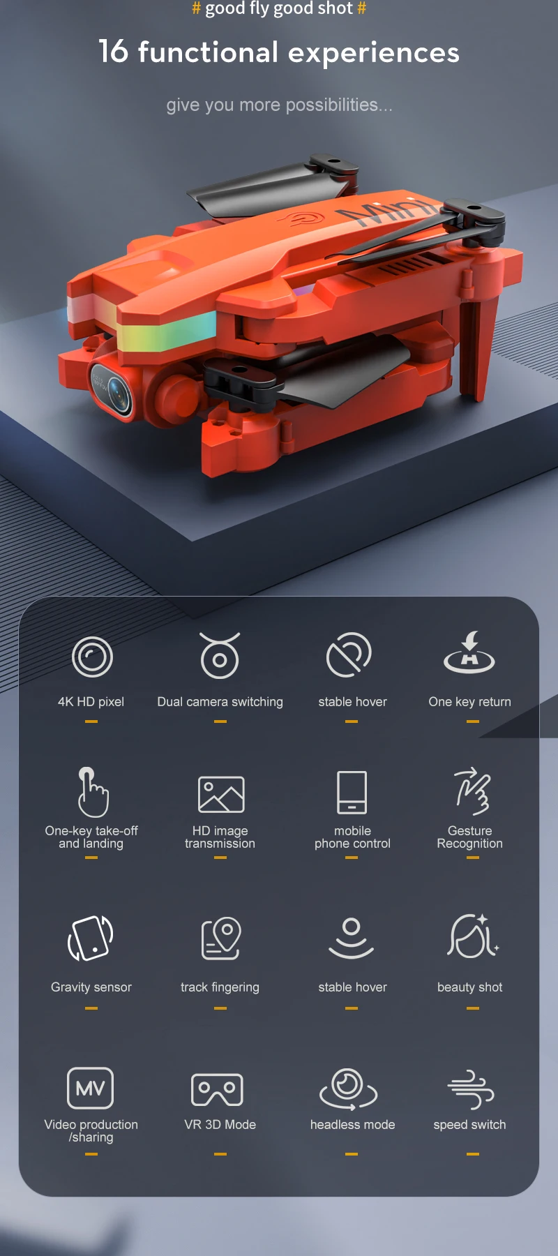 2022 Новый мини-Дрон XT8 с двойной камерой Hd 4k WIFI FPV фиксированная высота бесщеточный двигатель Радиоуправляемый квадрокоптер Вертолет Подарки