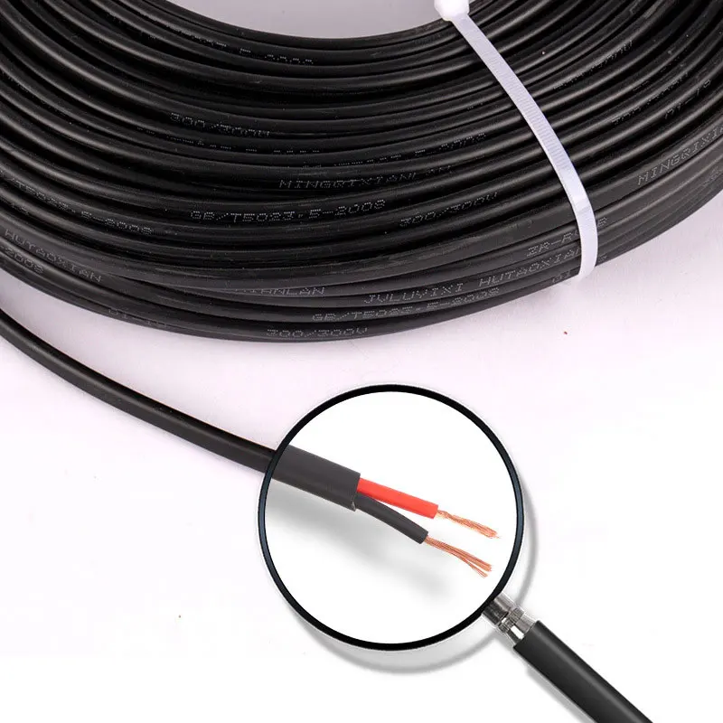 300V 2Core Solid flat copper electrical wire with copper core PVC insulation jacket for basic house wiring