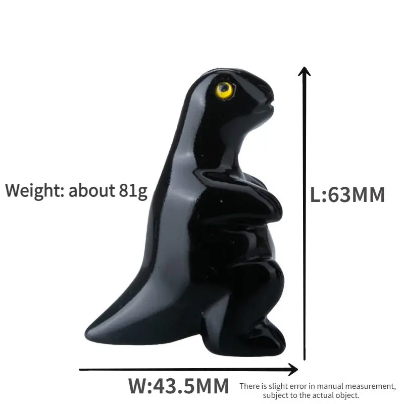 1.5 Inch Crystal Tumble Stones Dinosaur Figurine Hand Carved Pocket Dinosaur Statue Stone Sculpture Natural Crystal Stone