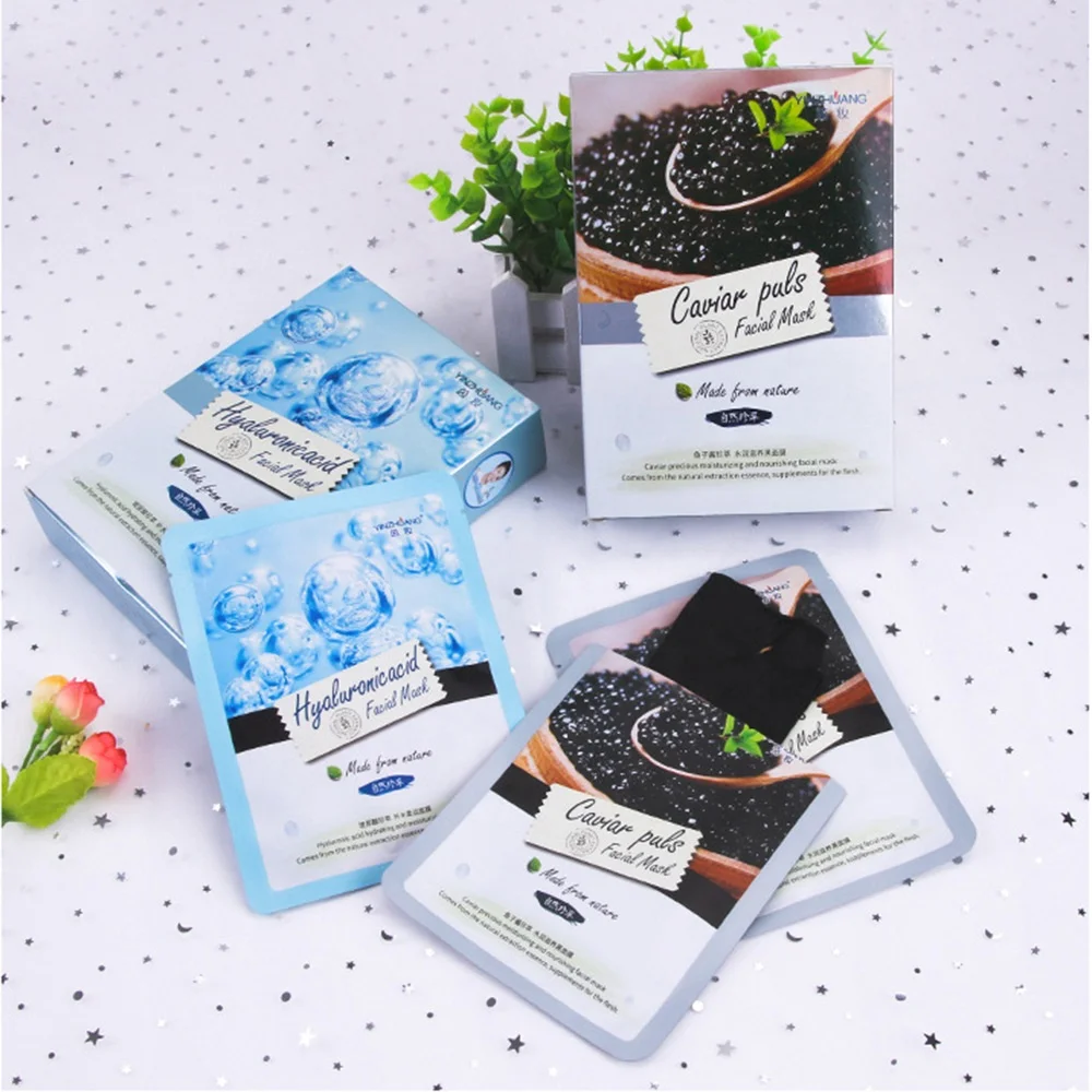 Wholesale OEM Natural Organic Caviar Arbutin Seabuckthorn Currant Snail Moisturizing Soothing Facial Silk Mask Face Sheet Mask