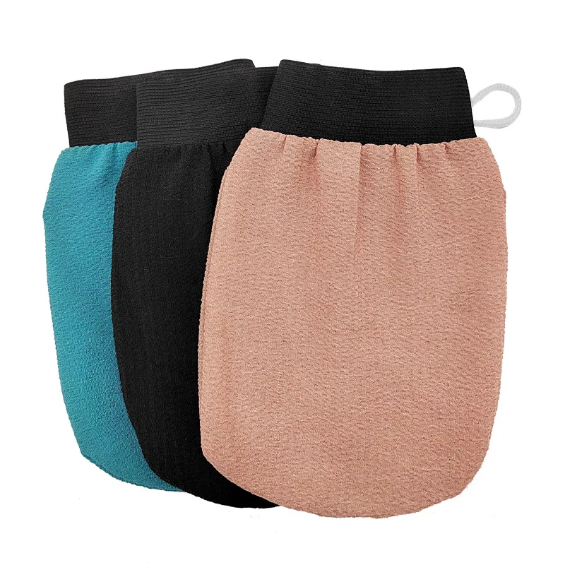 Hot Sale Korean Exfoliating Mitts Body Shower Custom LOGO Purple Gants ExfoliantExfoliating Gloves