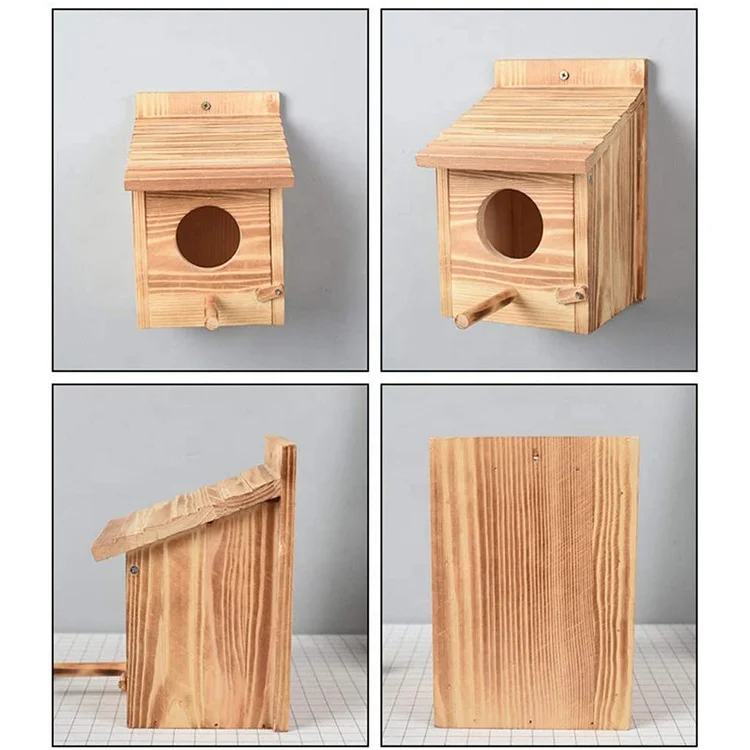 wooden bird house nests box balcony garden ornament decoration retro style outdoor hanging birdhouse for pet parrot pigeon