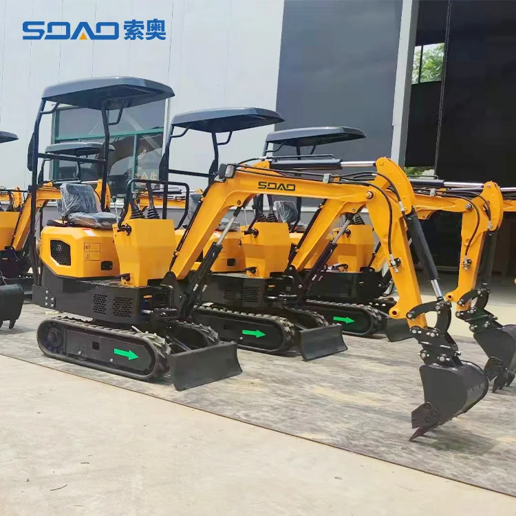 SOAO excavator mini compact 2 ton diesel excavator rubber tracks with attachments FREE SHIPPING