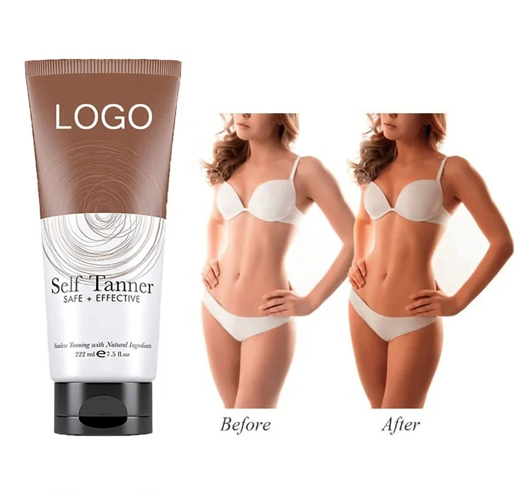 oem women sunless self-tanning lotion instant natural face body self tanning cream stay bronze lotion shiny tan lotion