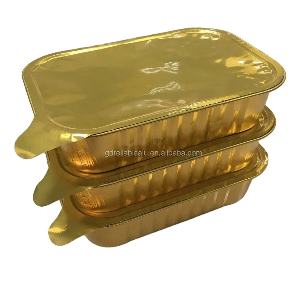Keep food fresh top quality 500ml Color coating heat sealable smoothwall aluminum foil frozen food containers with foil lid