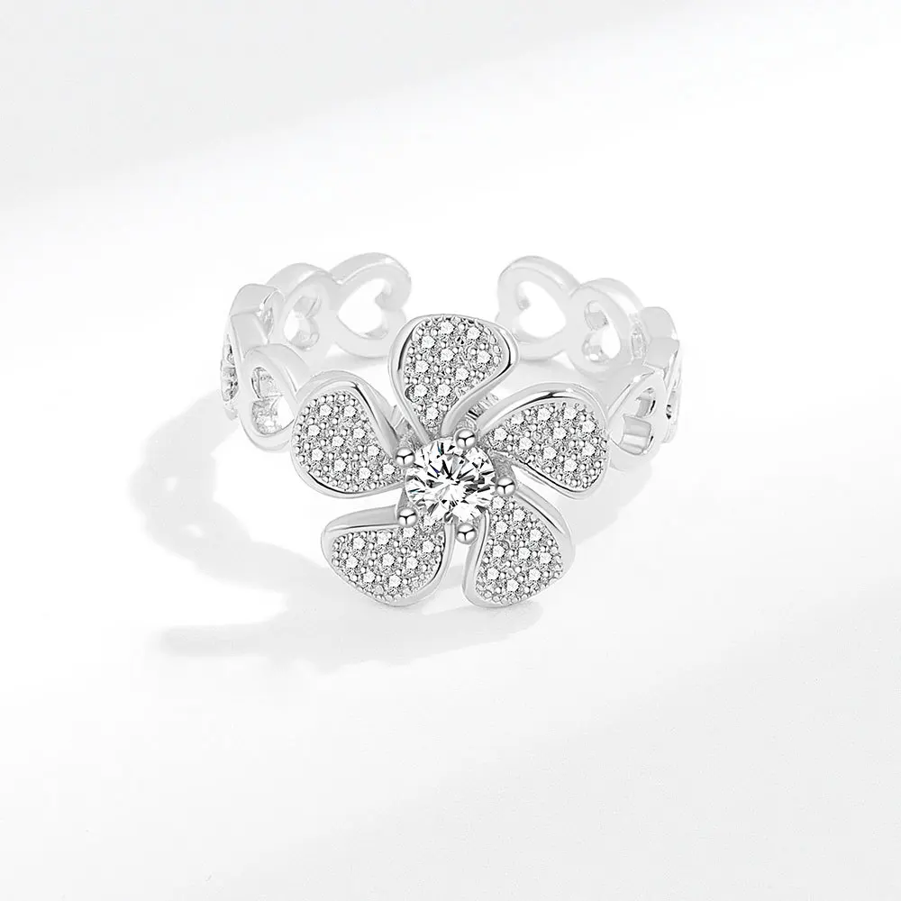 Daidan Ring Silver 925 Windmill 18K Gold Plated Adjustable Fidget Anxiety Antistress Rotate Ring