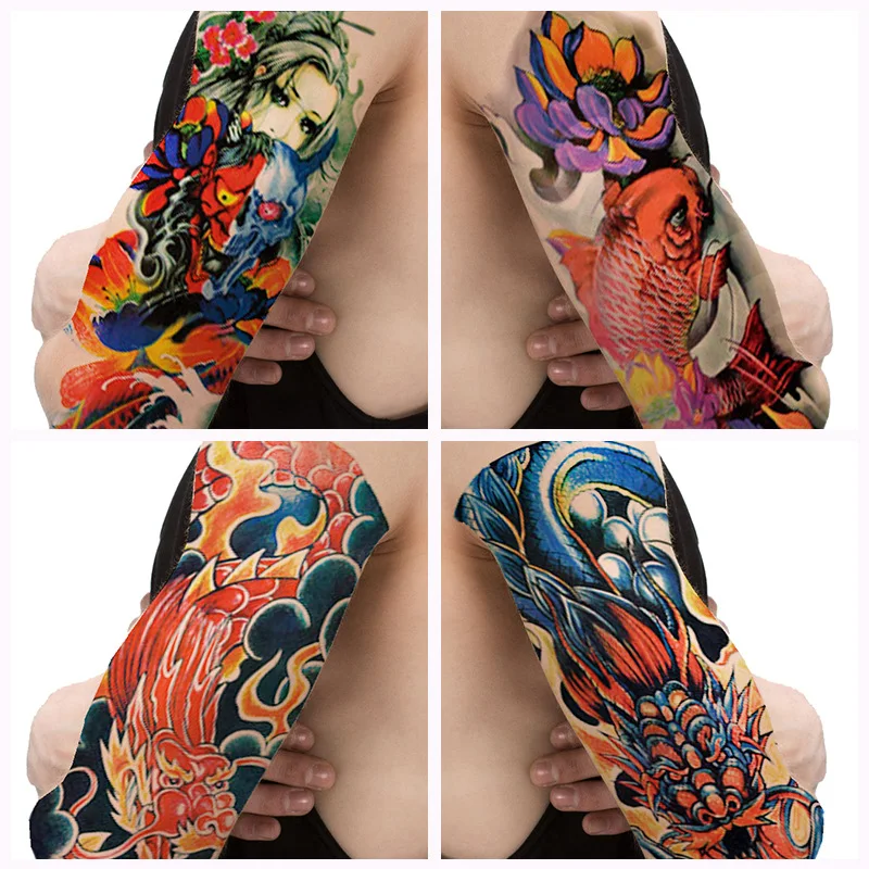 Free Quality Temporary Fake Skin Tattoo Sticker Washable Critica temporary Tattoo Arm Rest Tato Lengan Tangan Full For Man