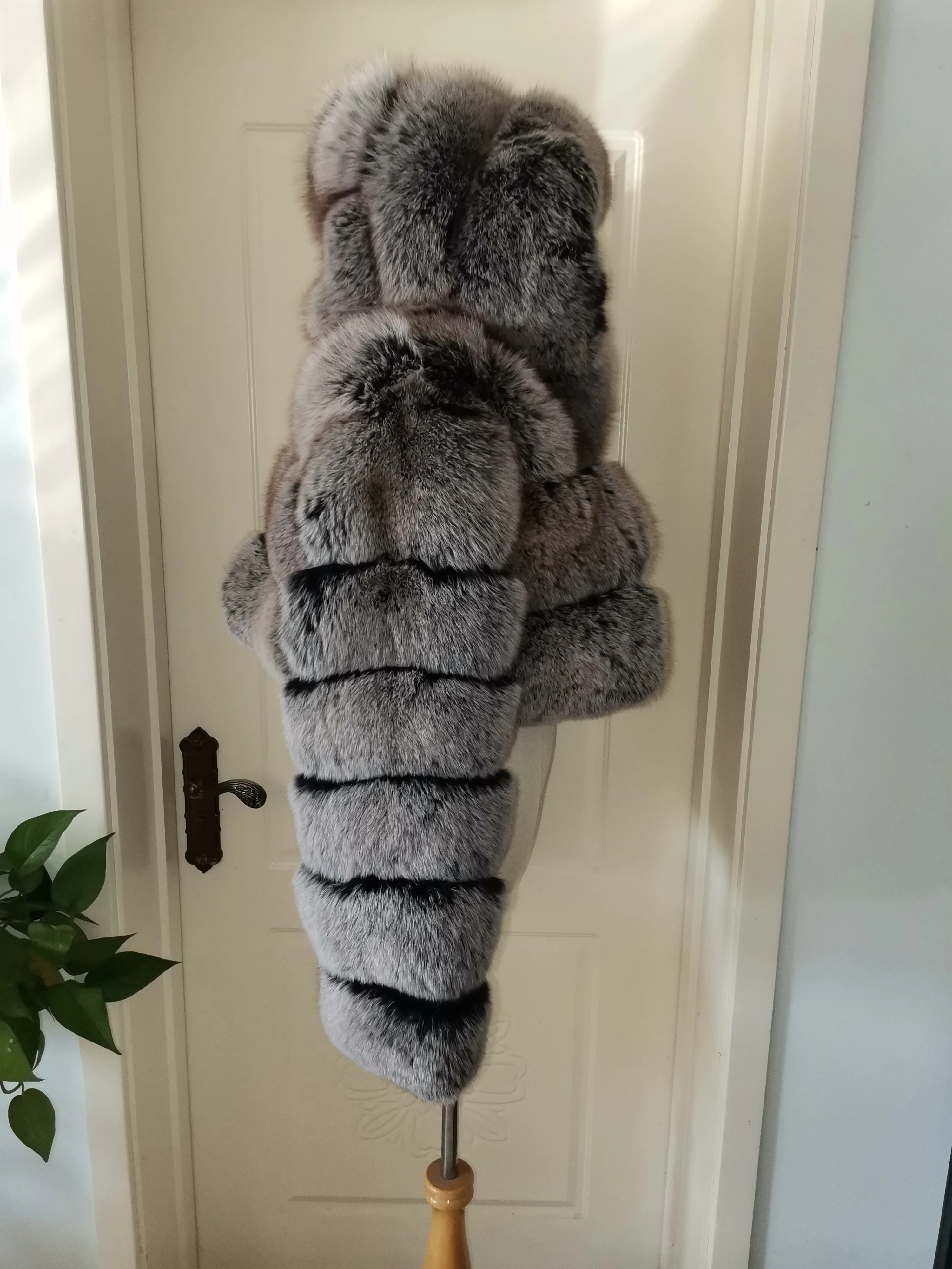 short style long sleeve fox fur coat cloth