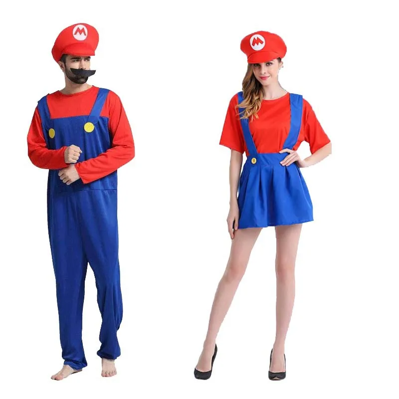 Adult  Luigi Super Mario Brothers Costumes Fancy Party Dress Up