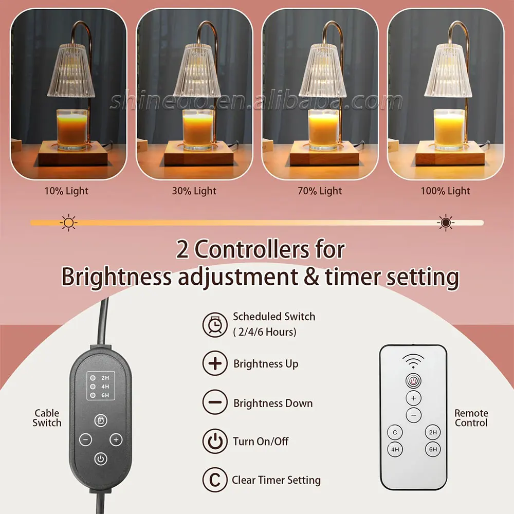 Electric Candle Incense Burner Candle Melt Warmer Light Dimming Switch Melting Candle Heating Night Light Table Lamp Decor