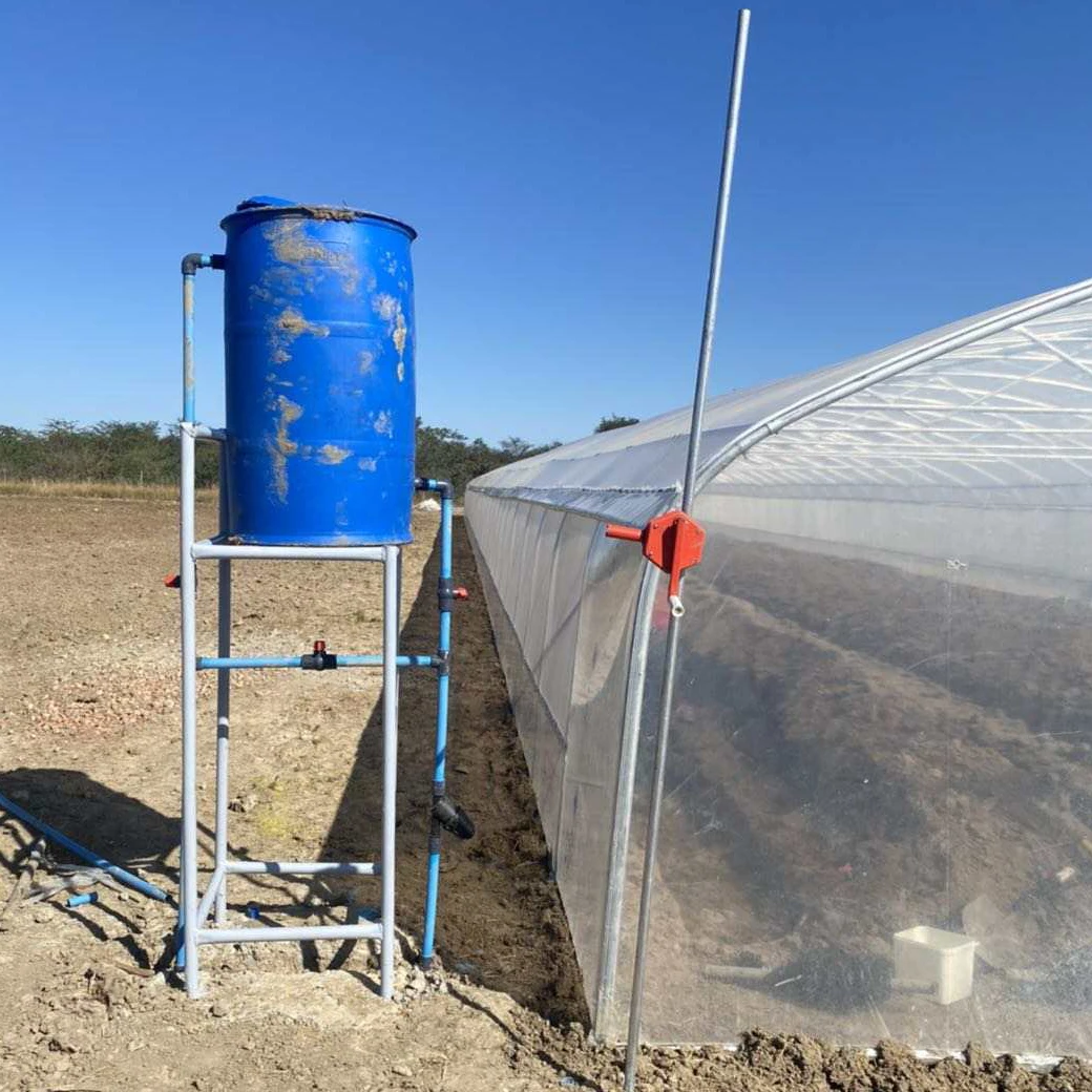 Tunnel 10 * 50 * 4.5m greenhouse kit with hanging rod simple agricultural plastic film low-cost greenhouse