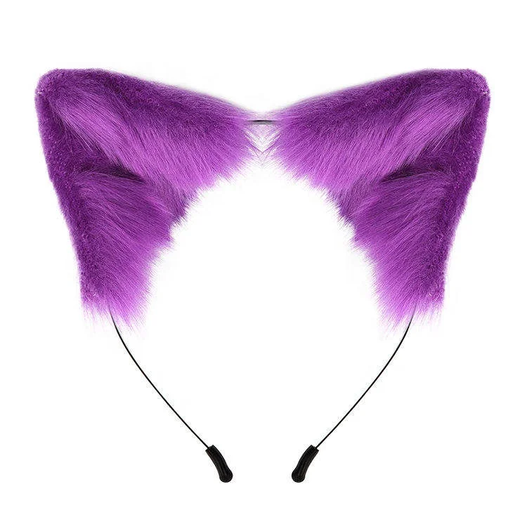Hot Sale Halloween Soft Plush Fox Fur Ear Cosplay Hair Accessories Cat Ears Head Band Cat Ear Women Headband