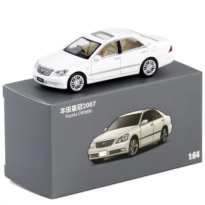 JKM 1:64 TOYOTA Crown Gen 12 2007, миниатюрная модель седана, 1/64 премиум-класса, игрушечный автомобиль, Бесплатные колеса, литые из сплава, Коллекционная Коллекция, подарок