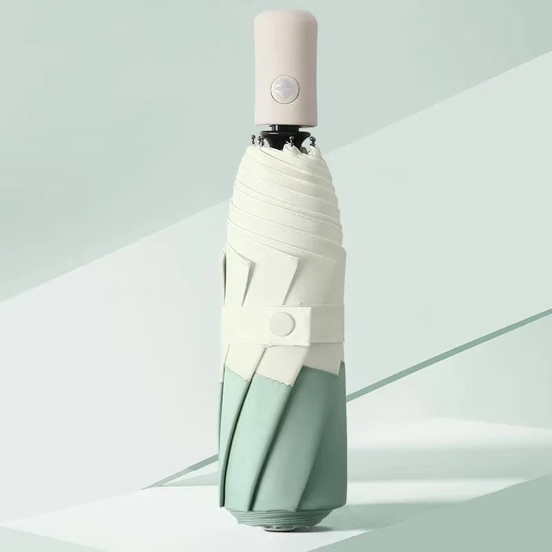 2024 New Small Fresh Fully Automatic 23 Inches 8K Umbrella Edge Connection Korean Original Design 3 Folding Umbrella