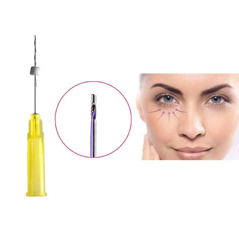 Хило De Ojo тупой иглы 30g 25 мм Pdo глаз нить для мешков под глазами, для удаления
