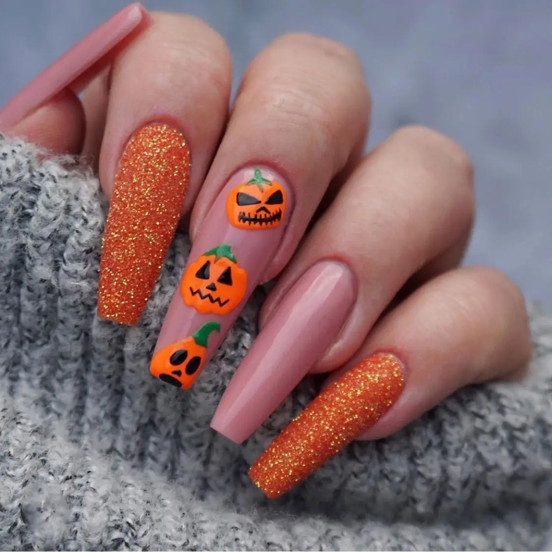 Halloween Press On Nails Fakes Ballerina Stiletto False Nails Wearable Coffin Full Cover Tips Press On Nails Halloween
