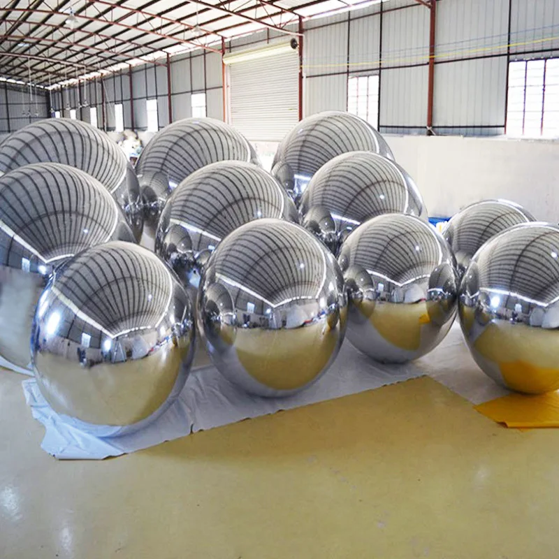 Large Hanging Gold PVC Mirror Sphere Balloon Disco Ball Inflatable Mirror Ball For Event Decoration