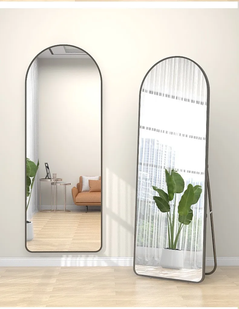 European Art Arched Wall hanging Full Length Mirror large standing floor Fitting Mirror