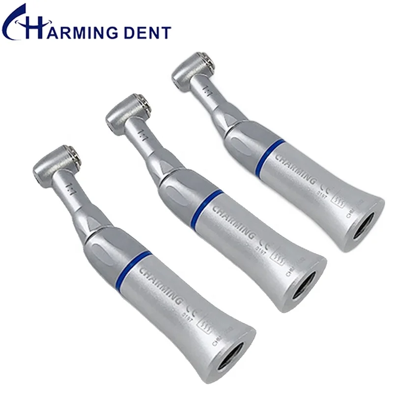 Charming dental low speed contra angle hand piece external spray push button slow speed air motor handpiece