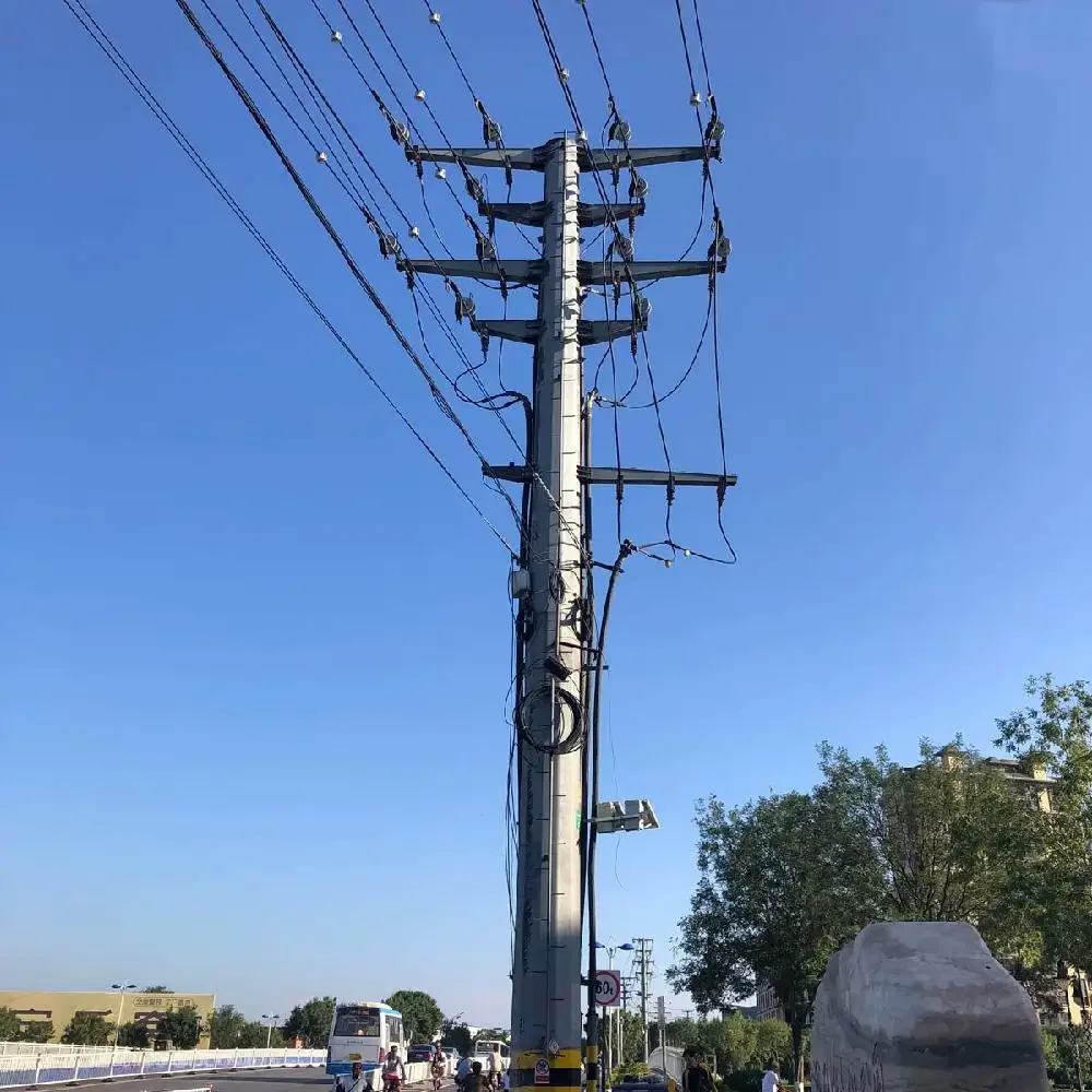 Q235 производитель 30kv-400kv tot оцинкованный стальной полюс с гарантией качества