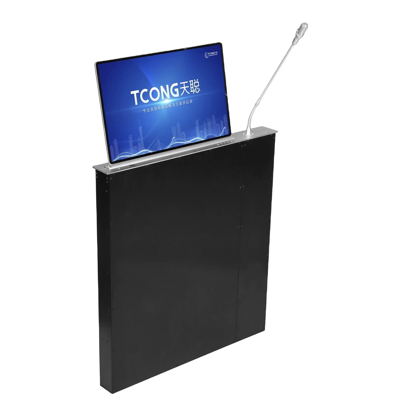 Lifted up Down TV lift LCD Lift Electric Desktop Motorized Vertical Monitor  with Microphone for Conference Table System