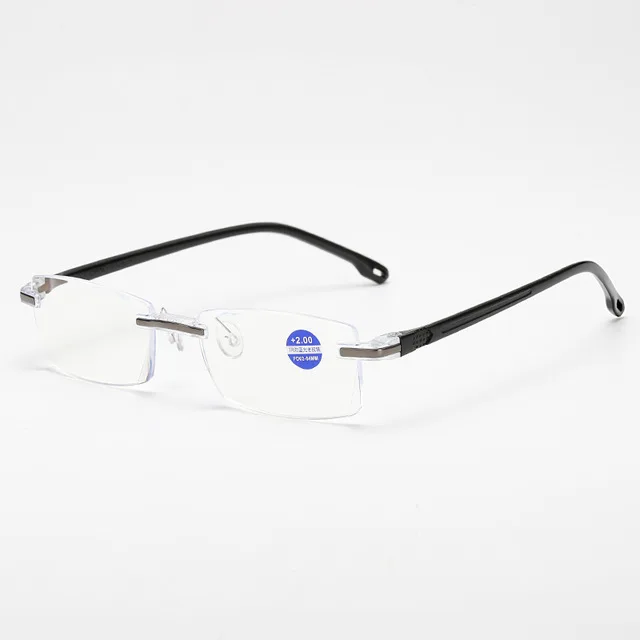 hot selling Rimless Presbyopia Anti Blue Light Eyeglasses Eyewear TR 90 frame Diopter Hyperopia  Parents Reading Glasses